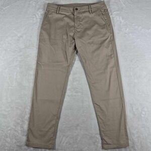 Birddogs Pants Men's 34x30 Beige Lined Stretch Khakis Chino Zip Pockets Casual